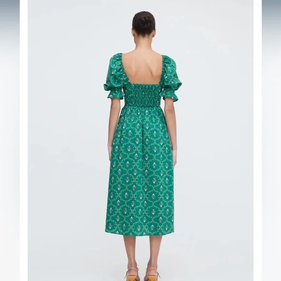 Hill House Ophelia in Emerald Trellis - Picture 2 of 6